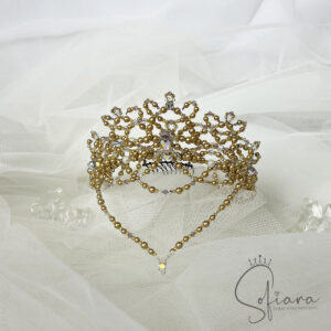 Double Tiara (gold and light pink)