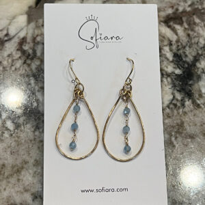 Aquamarine oval earring