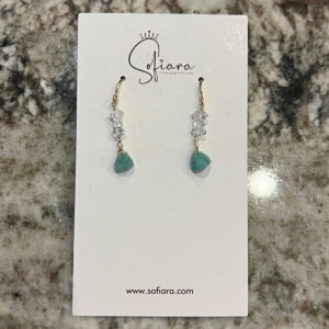 green strawberry quartz earring