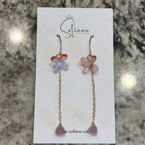 pink flower earring