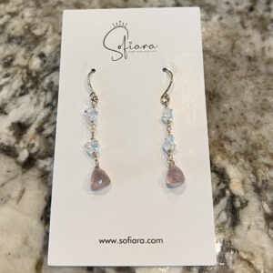 strawberry quartz earring