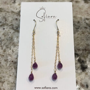 natural ruby (Myanmar) earring