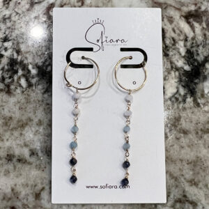 Sapphire long earring
