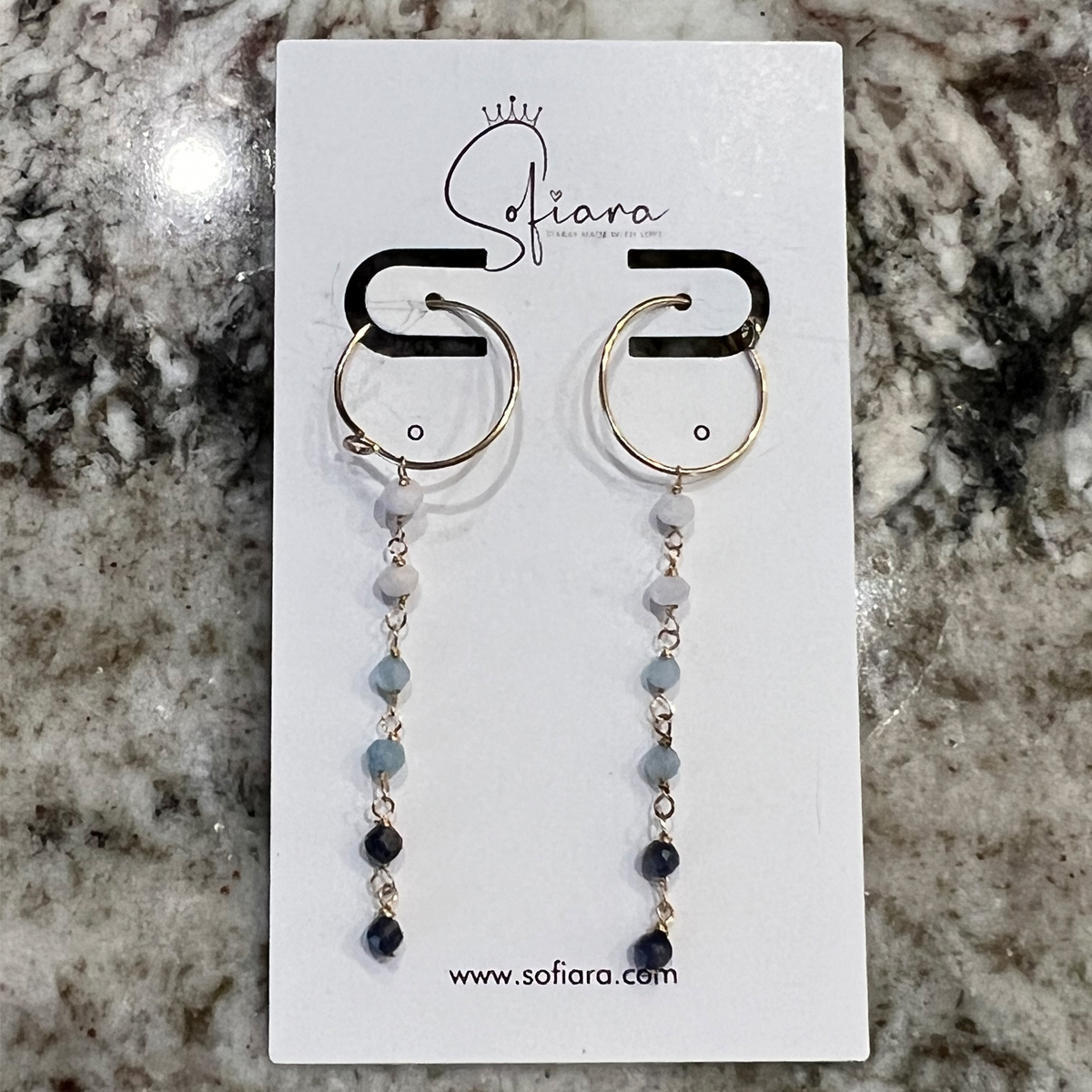 Sapphire long earring